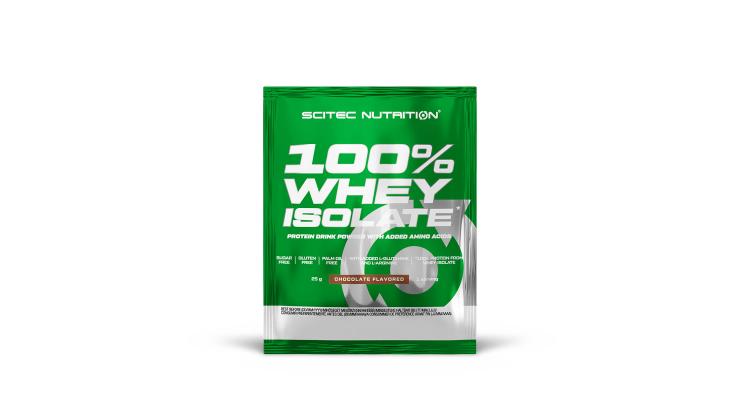 Scitec Nutrition 100% Whey Isolate, 25 g, biela čokoláda-jahoda