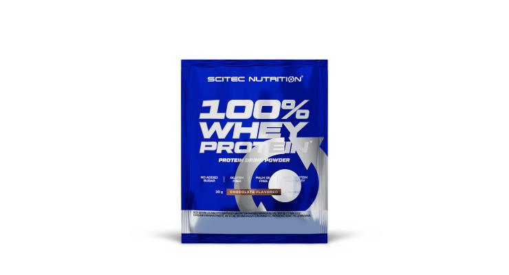 Scitec Nutrition 100% Whey Protein, 30 g, biela čokoláda