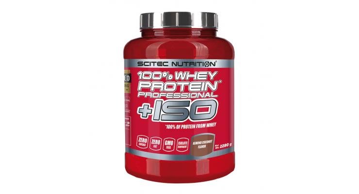 Scitec Nutrition 100% Whey Protein Professional + ISO, 2280 g, mandľa-kokos