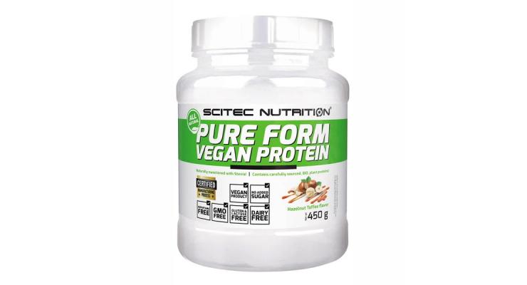 Scitec Nutrition Pure Form Vegan Protein, 450 g, oriešok-toffee