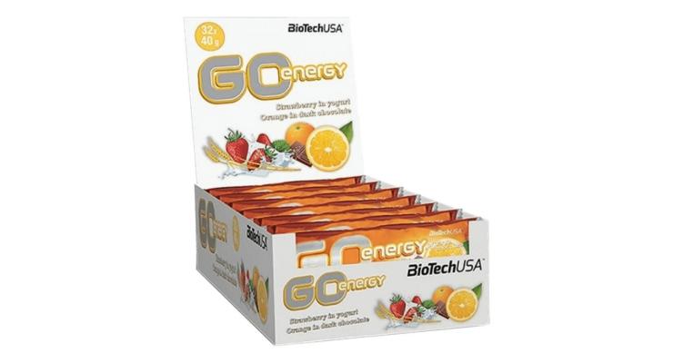 BioTech USA GO Energy Bar, 32 x 40 g, pomaranč-čokoláda