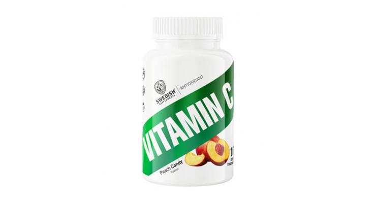 Swedish Supplements Vitamin C, 100 žuvacie tablety, peach candy